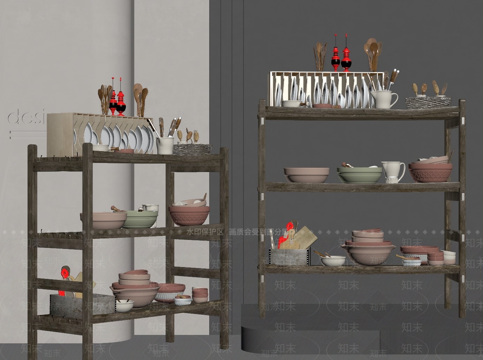 厨房用品组合SU模型下载【ID:1160434435】