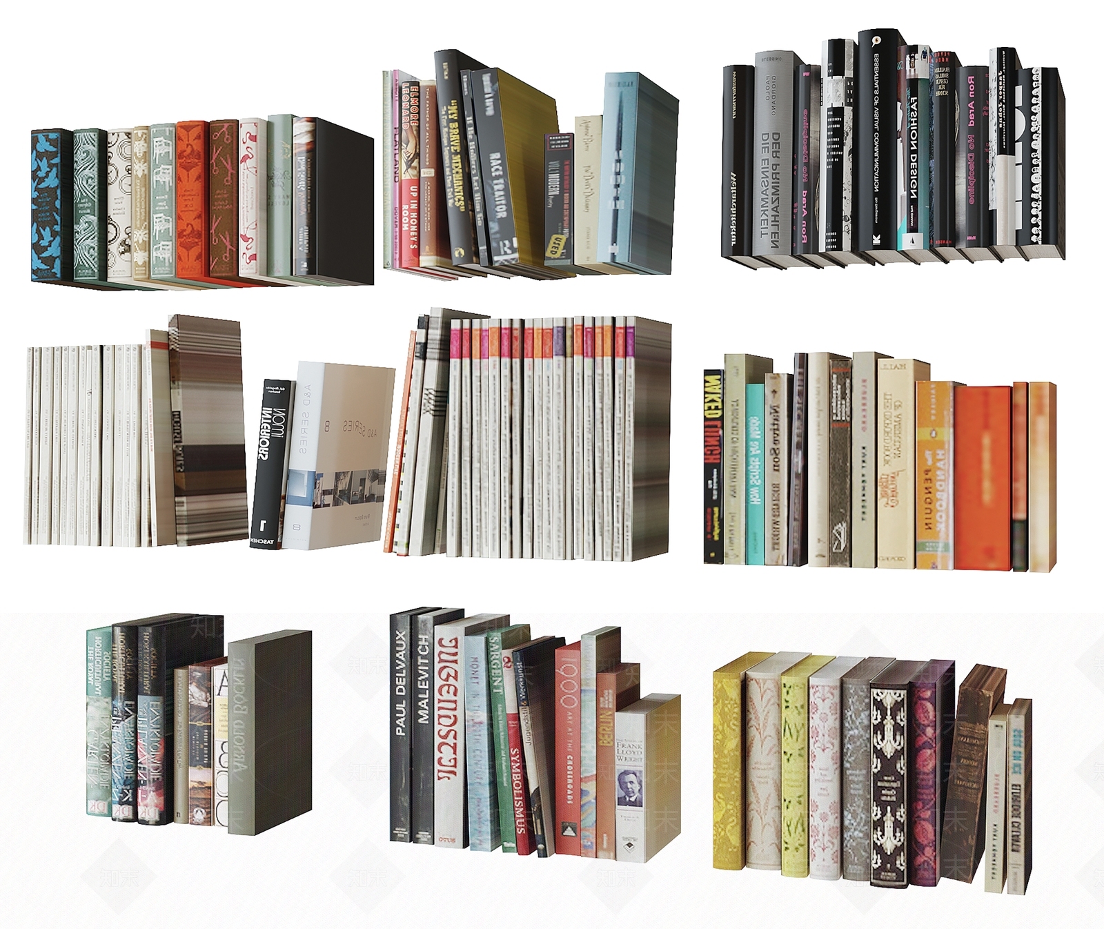 现代书籍3D模型下载【ID:1160436960】