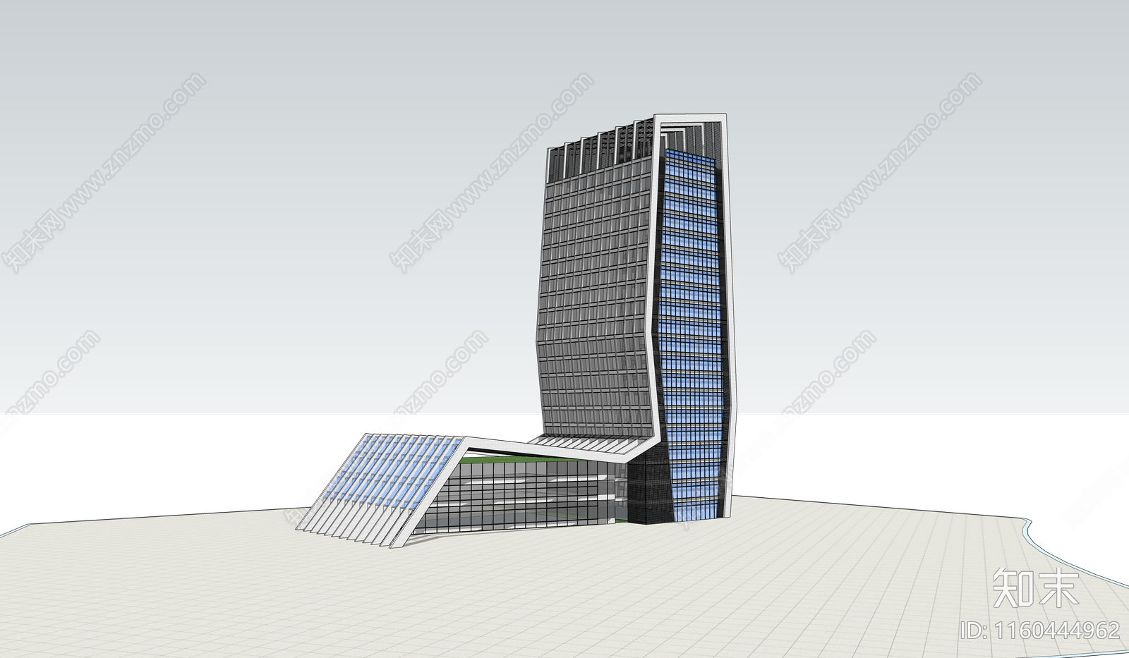 现代商业办公楼SU模型下载【ID:1160444962】