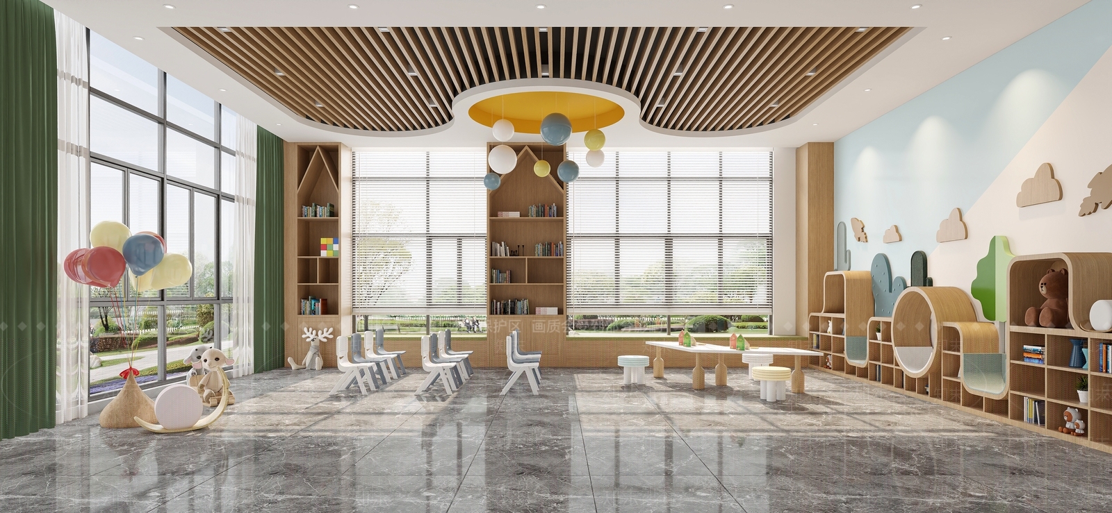现代幼儿园教室3D模型下载【ID:1160449162】