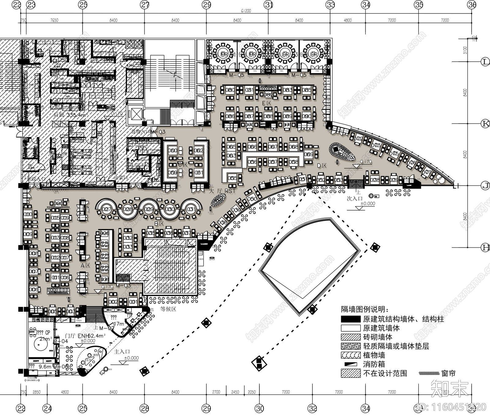 1400㎡海底捞火锅店施工图下载【ID:1160451520】