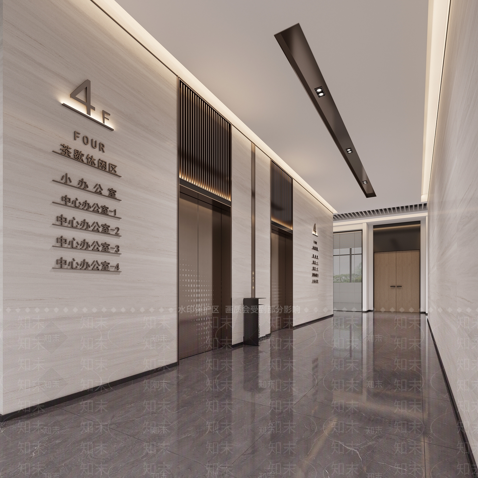 现代电梯厅3D模型下载【ID:1160451681】