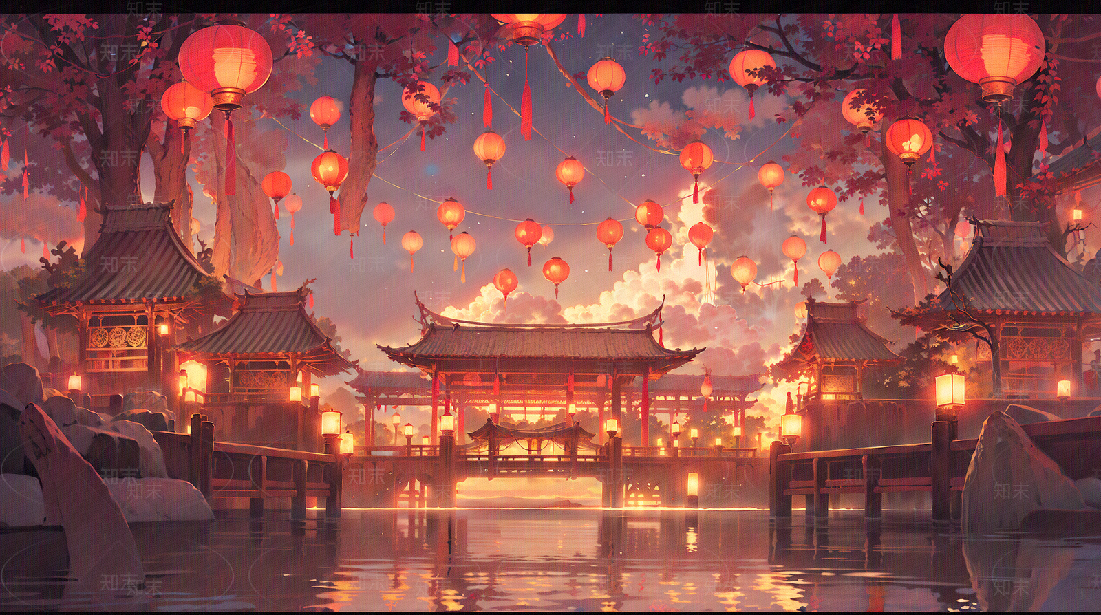 国风建筑风景场景背景贴图下载【ID:1160452853】