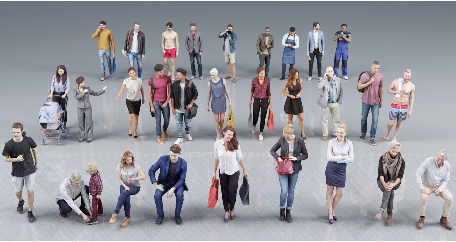 多人3D模型下载【ID:1160453501】_知末3d模型网