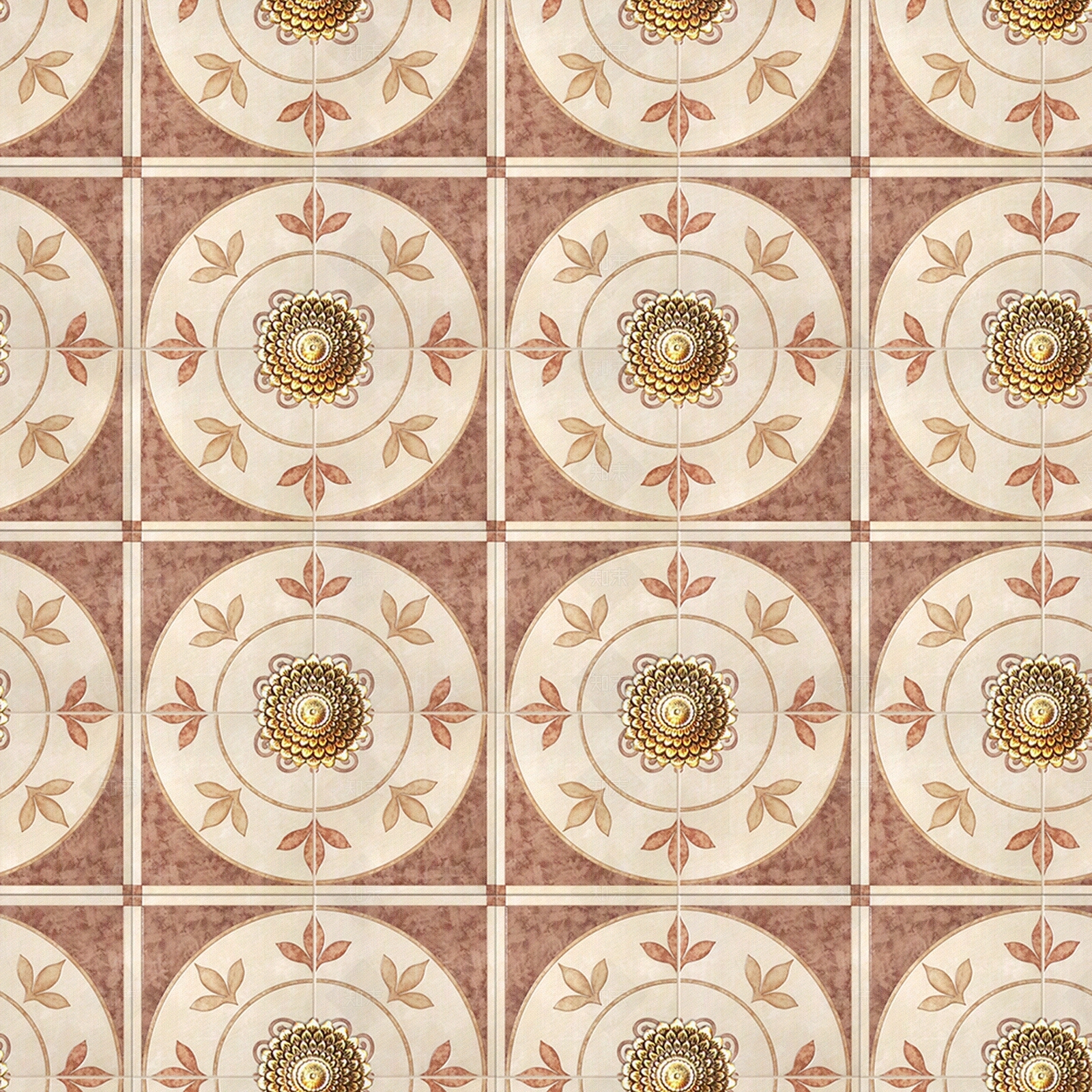 无缝欧式复古拼花图案瓷砖花砖仿古砖地砖墙砖贴图下载【ID:1160455912】