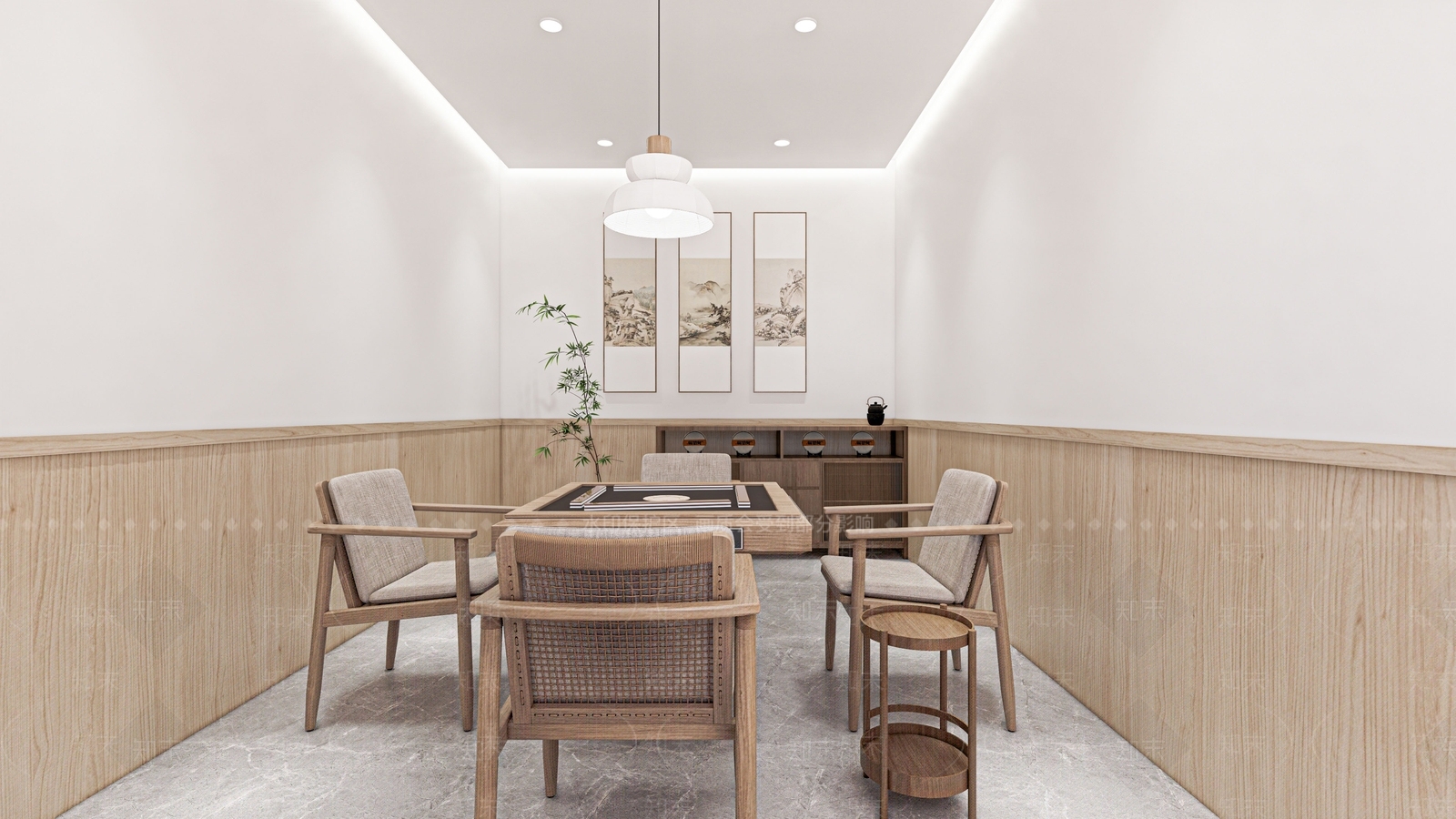 新中式棋牌室SU模型下载【ID:1160456373】
