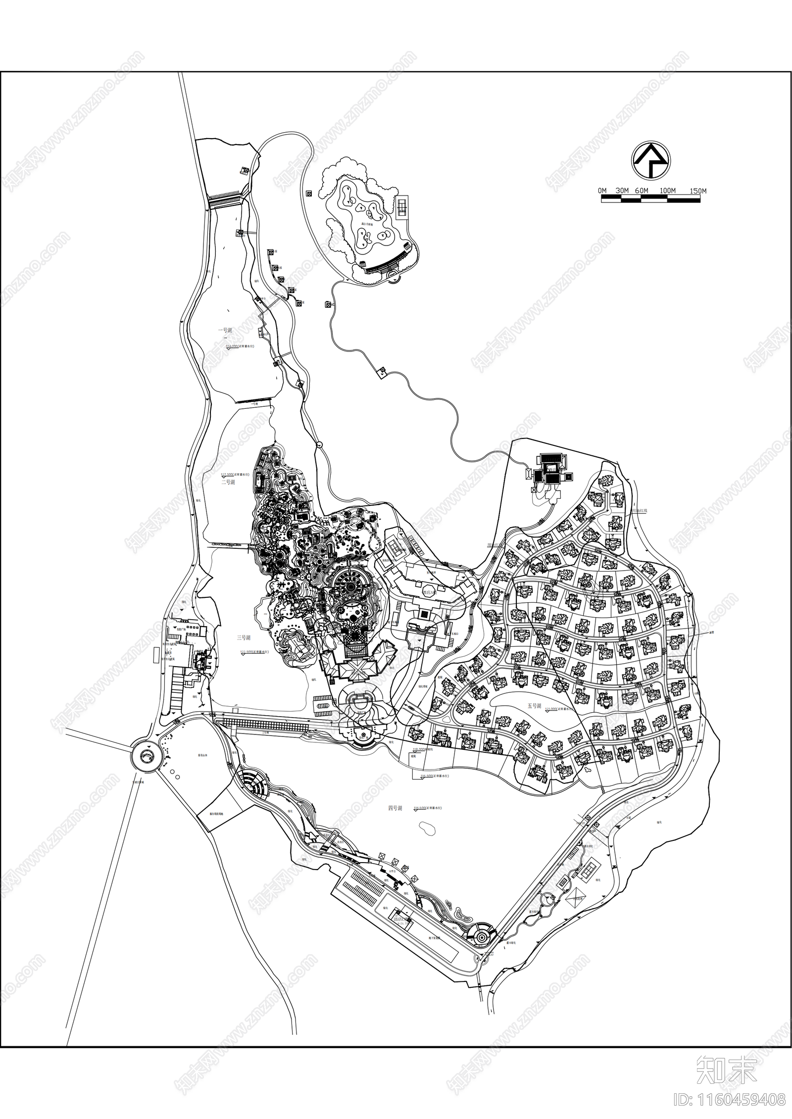 创意度假村总平面图施工图下载【ID:1160459408】