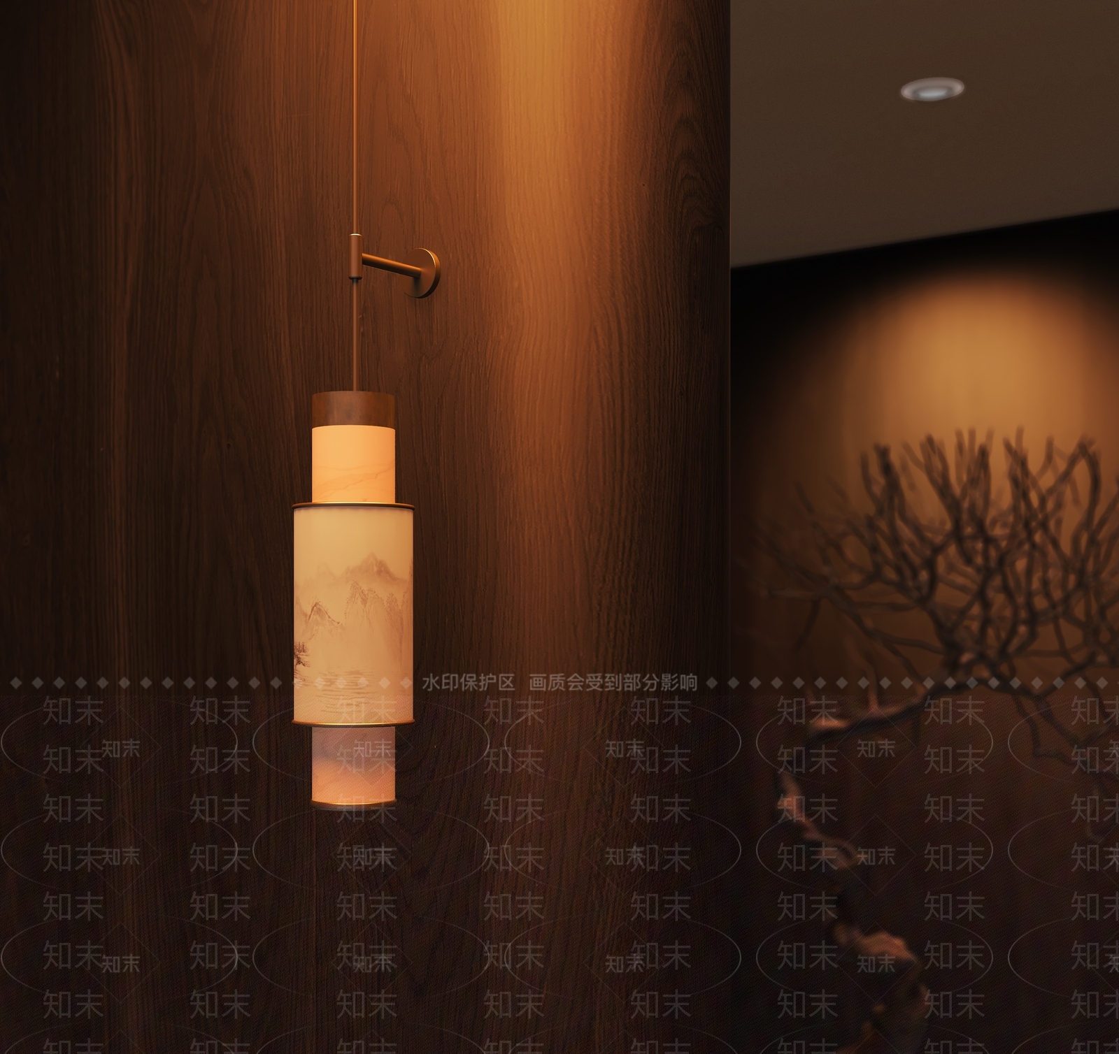 新中式云石壁灯3D模型下载【ID:1160464384】