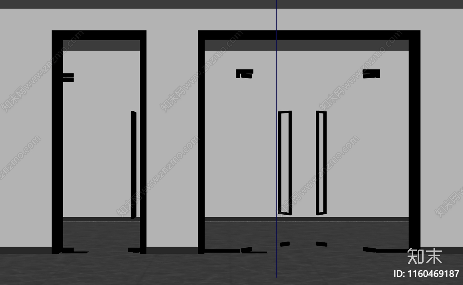 现代玻璃门SU模型下载【ID:1160469187】