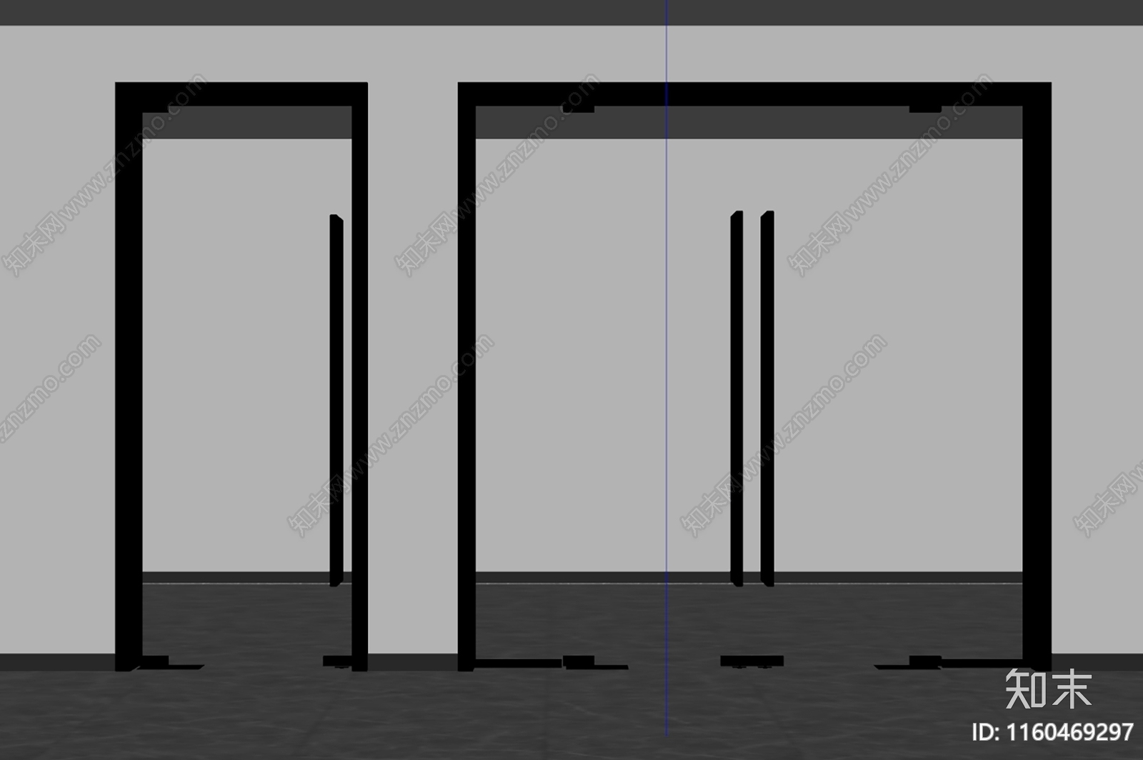 现代玻璃门SU模型下载【ID:1160469297】