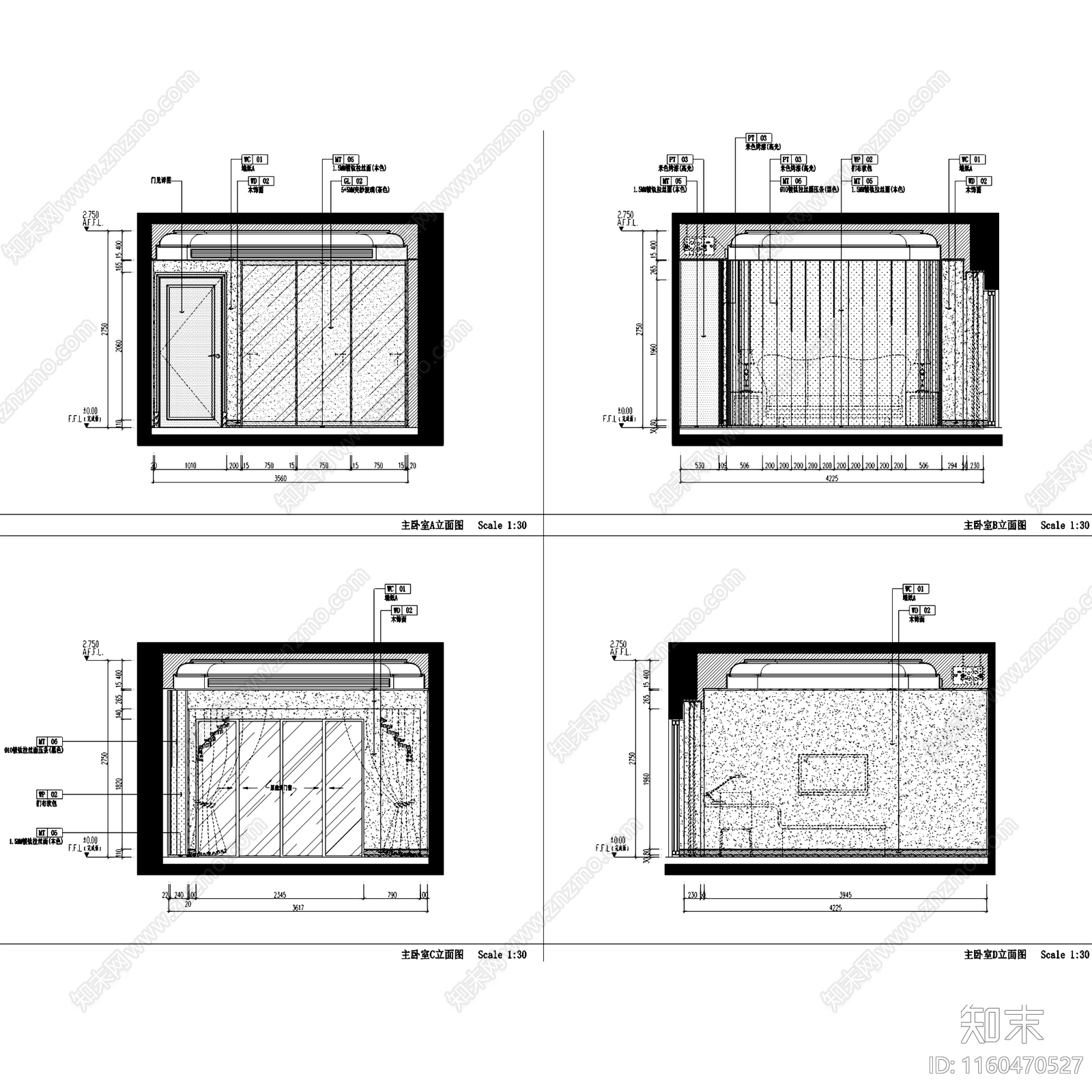 现代简约上海东樱三室两厅平层室内家装cad施工图下载【ID:1160470527】