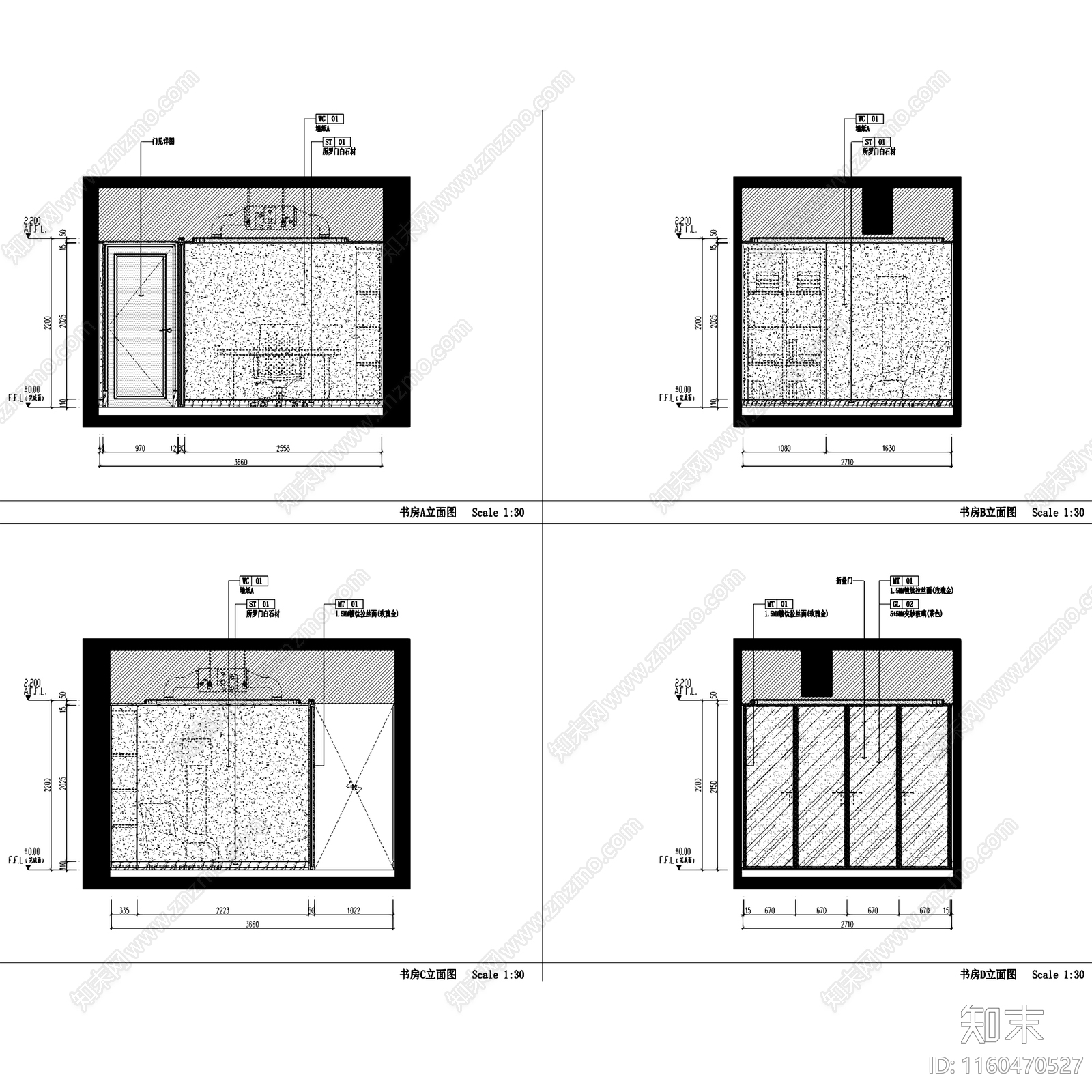 现代简约上海东樱三室两厅平层室内家装cad施工图下载【ID:1160470527】