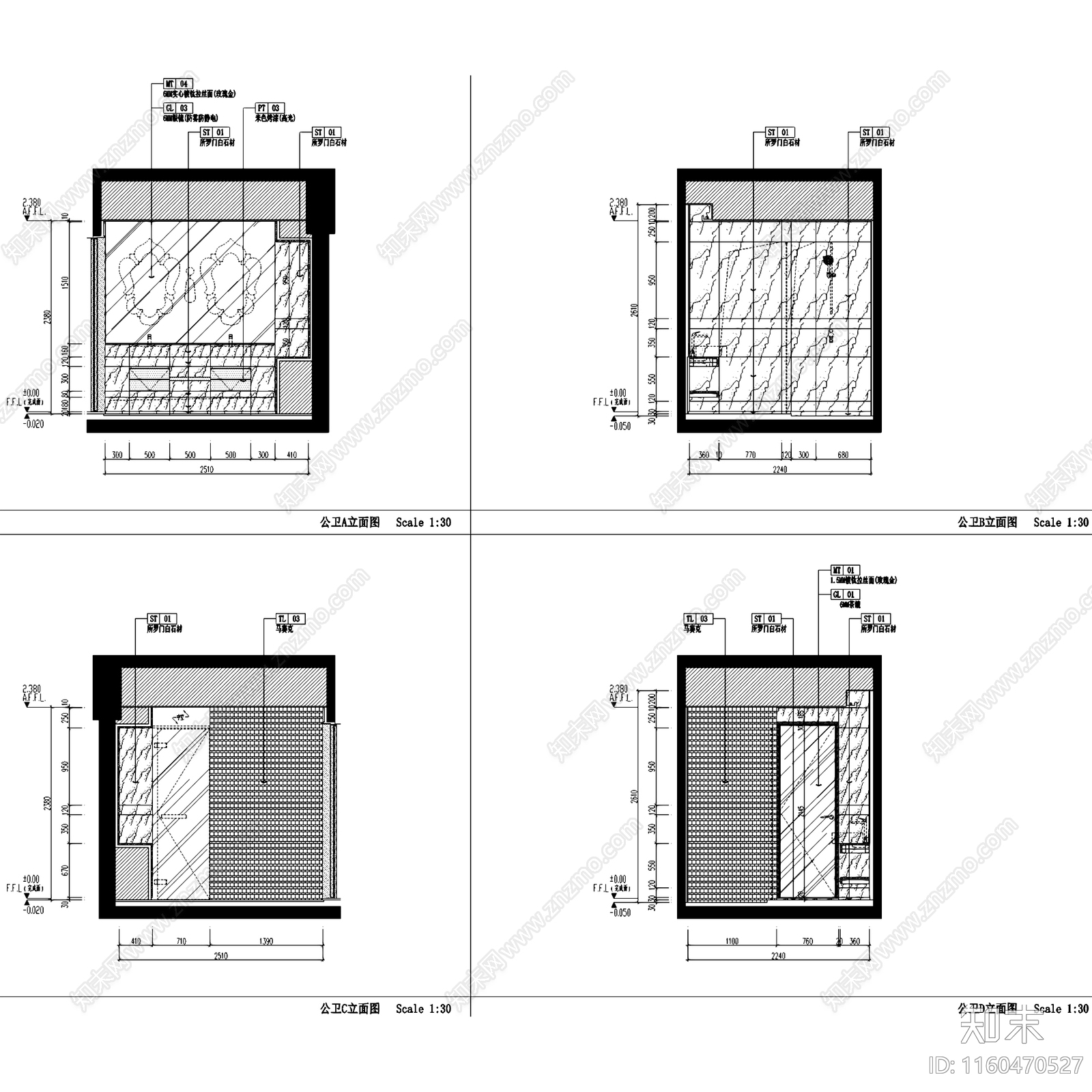 现代简约上海东樱三室两厅平层室内家装cad施工图下载【ID:1160470527】