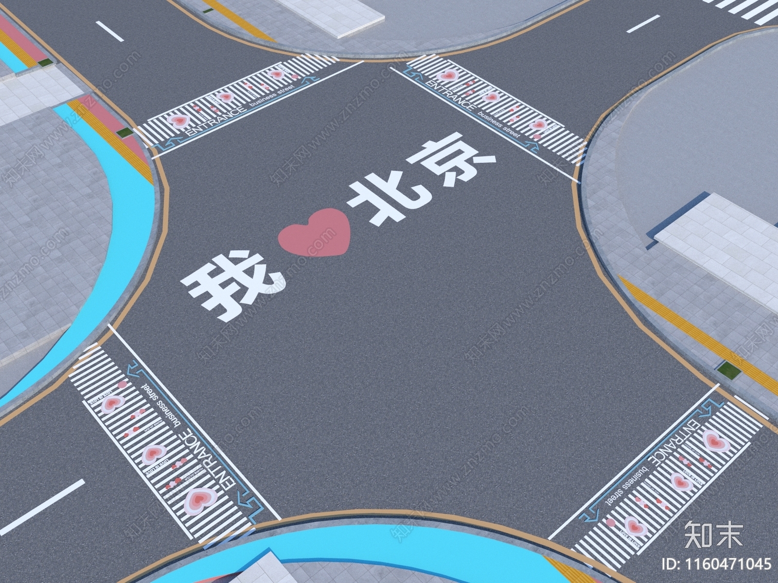 现代创意斑马线设计3D模型下载【ID:1160471045】