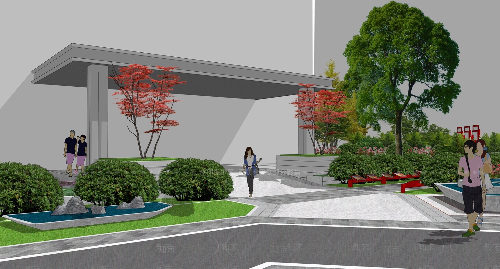 现代党建红色文化园SU模型下载【ID:1160471766】