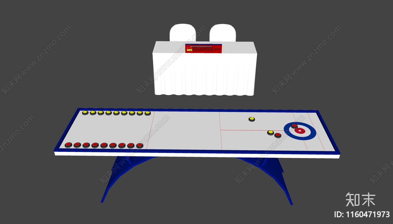 桌面冰壶运动SU模型下载【ID:1160471973】