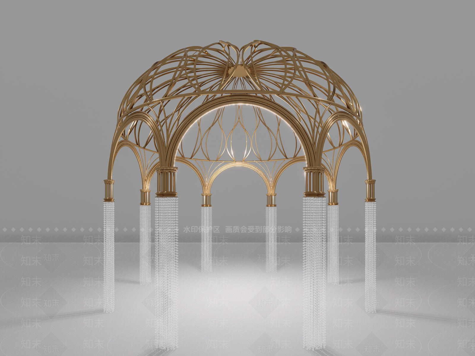 欧式铁艺亭SU模型下载【ID:1160473210】