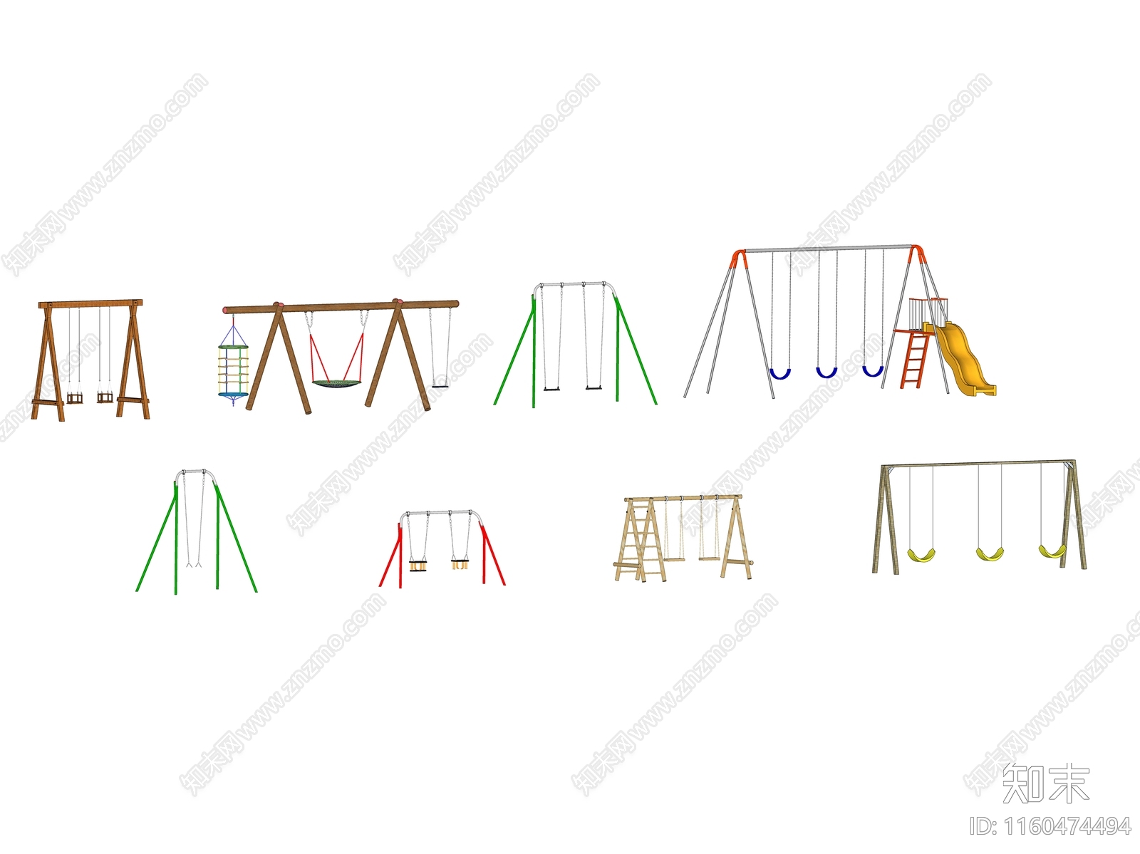 现代秋千组合SU模型下载【ID:1160474494】