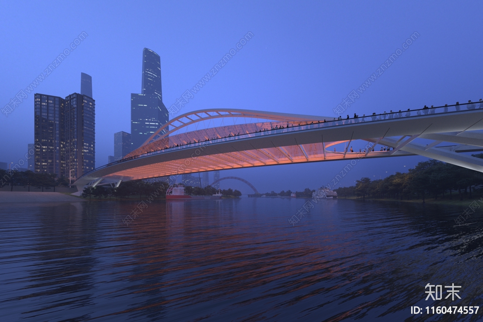 现代大桥3D模型下载【ID:1160474557】