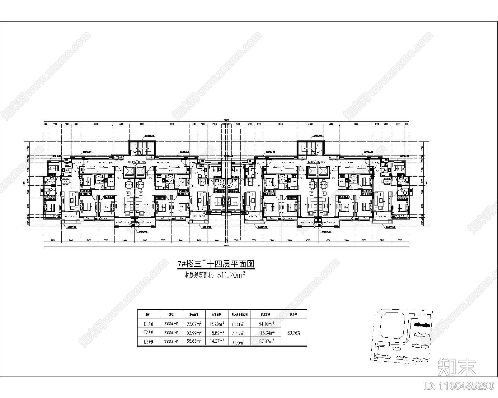 住宅建筑cad施工图下载【ID:1160485290】