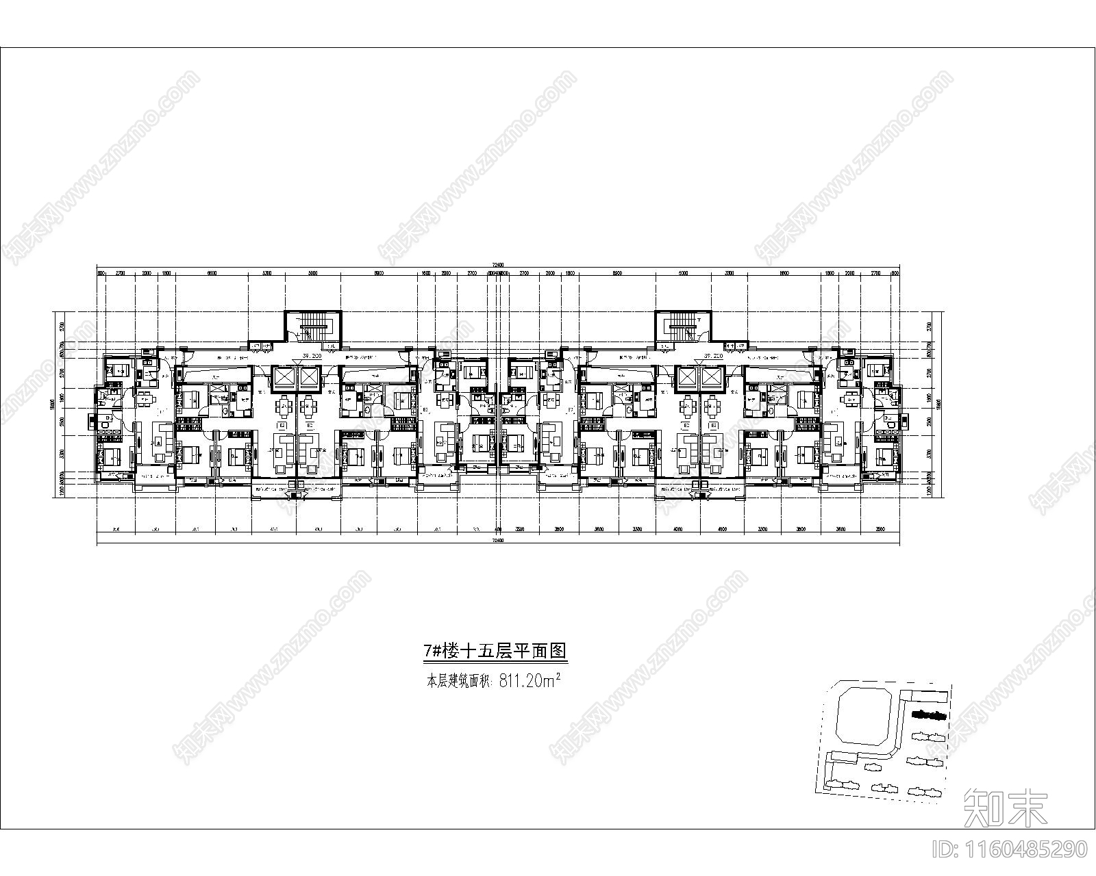 住宅建筑cad施工图下载【ID:1160485290】