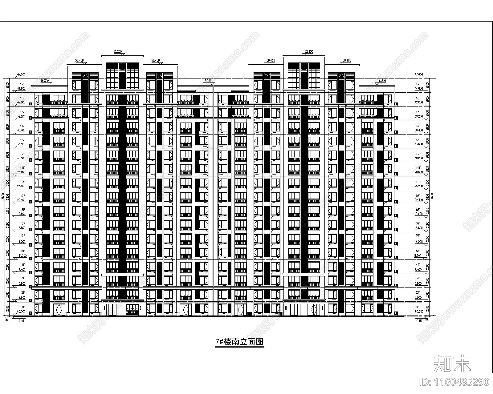 住宅建筑cad施工图下载【ID:1160485290】