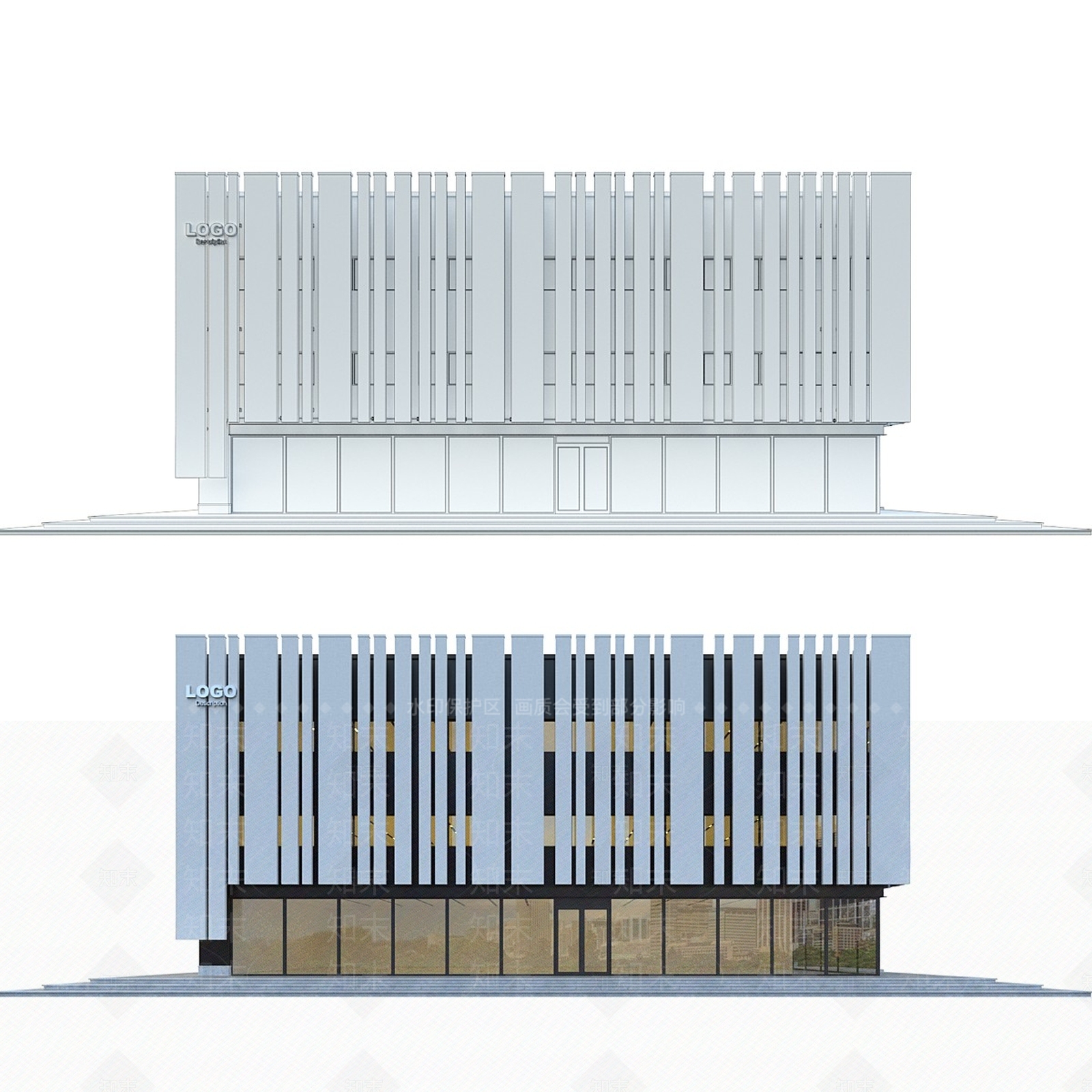 现代办公楼3D模型下载【ID:1160486360】