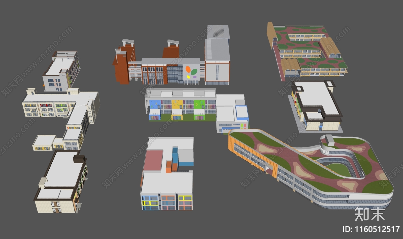 现代学校建筑SU模型下载【ID:1160512517】