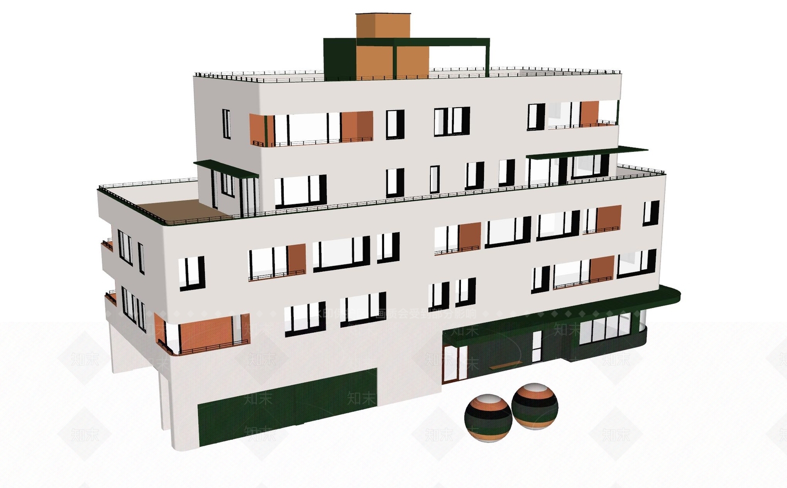 现代多层住宅SU模型下载【ID:1160488142】