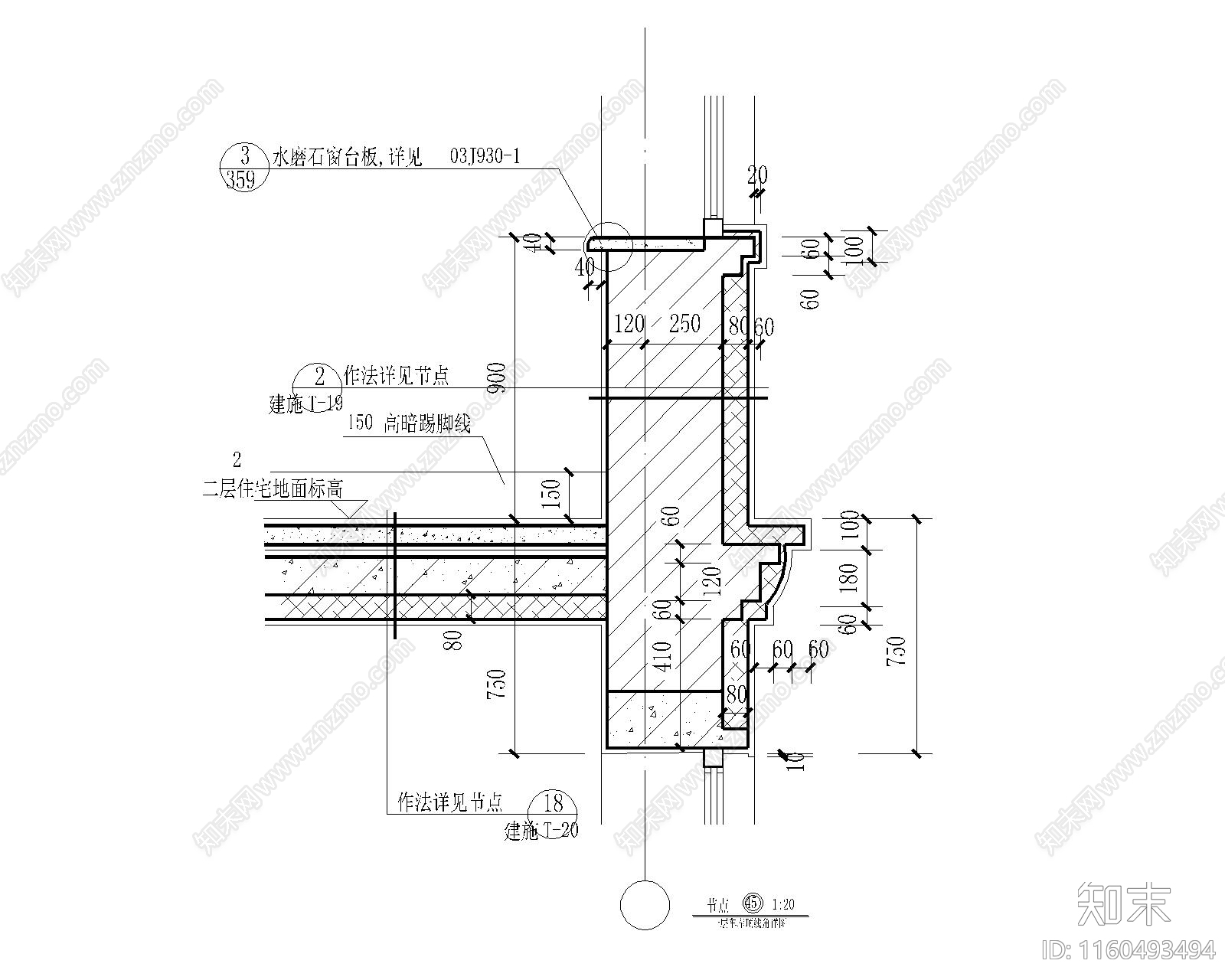 一层车库顶线角详图cad施工图下载【ID:1160493494】