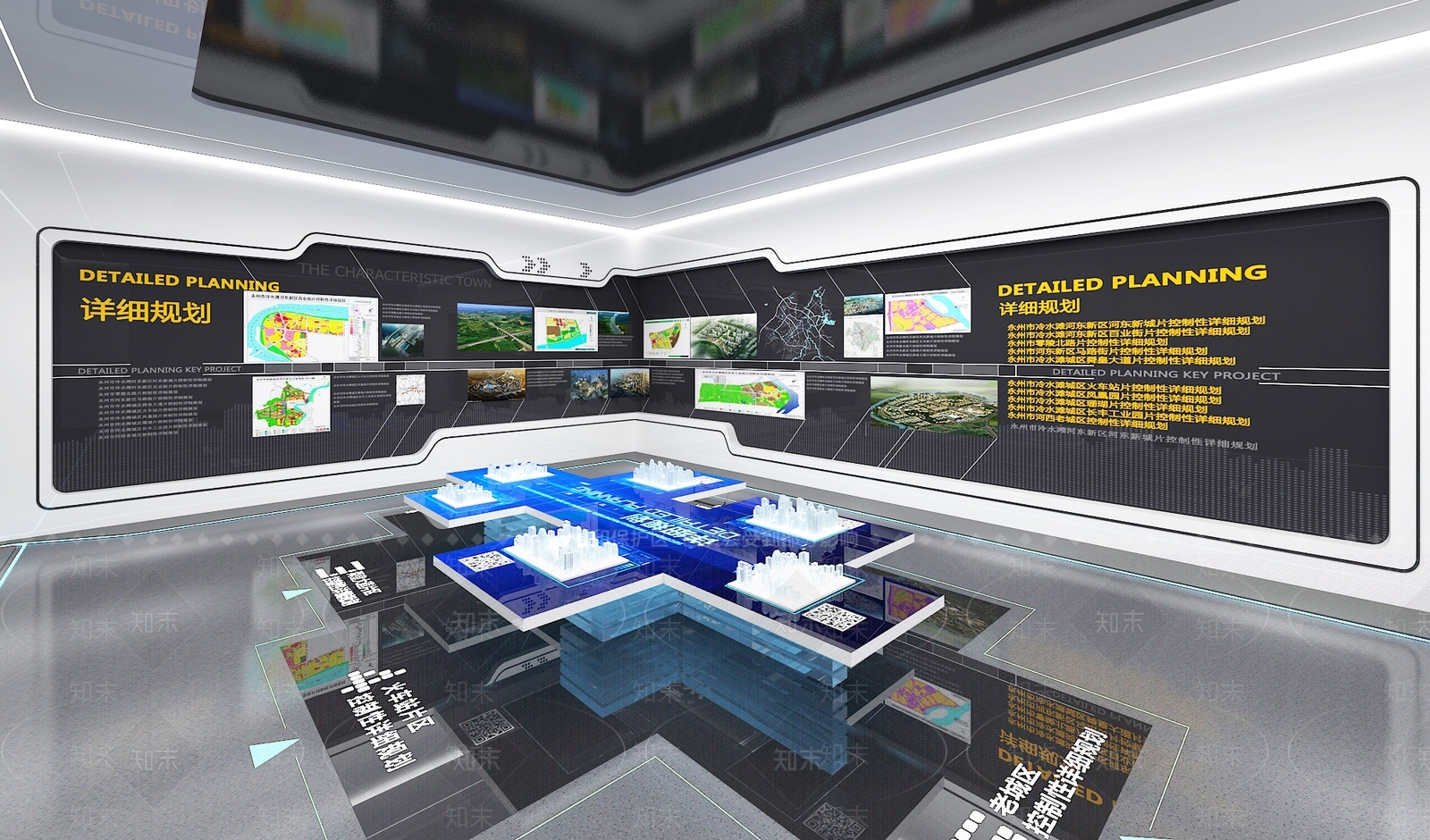 现代规划沙盘展示厅3D模型下载【ID:1160494387】