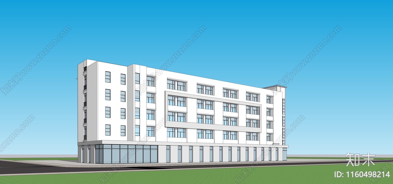 现代风格学校教学楼SU模型下载【ID:1160498214】
