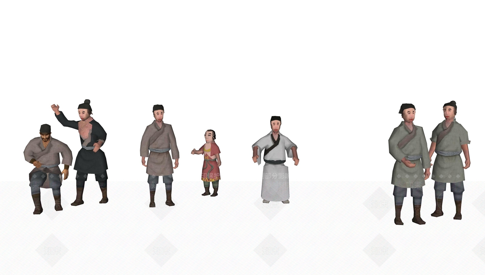 中式3d古代人物SU模型下载【ID:1160498824】