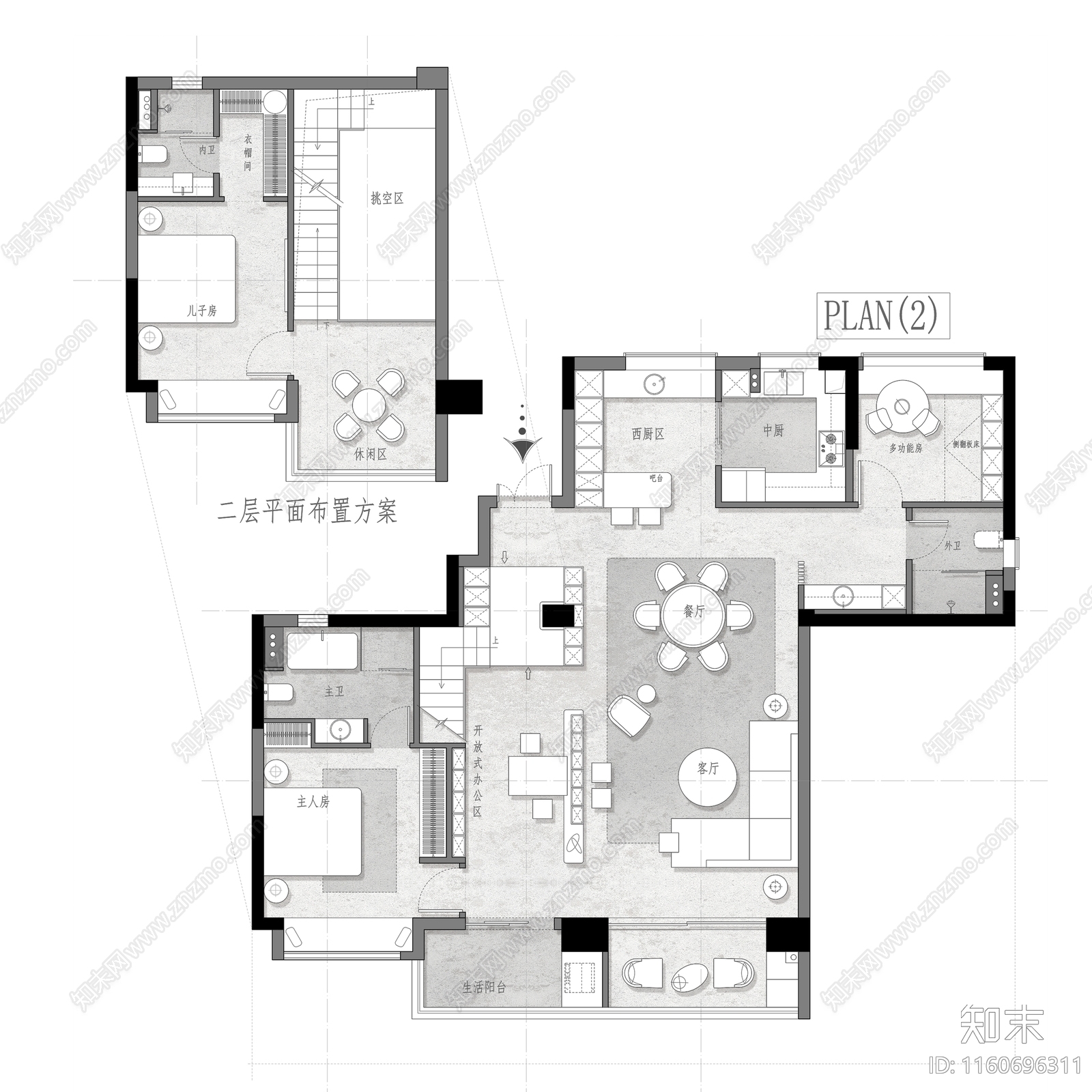 200平家装复式两版施工图下载【ID:1160696311】