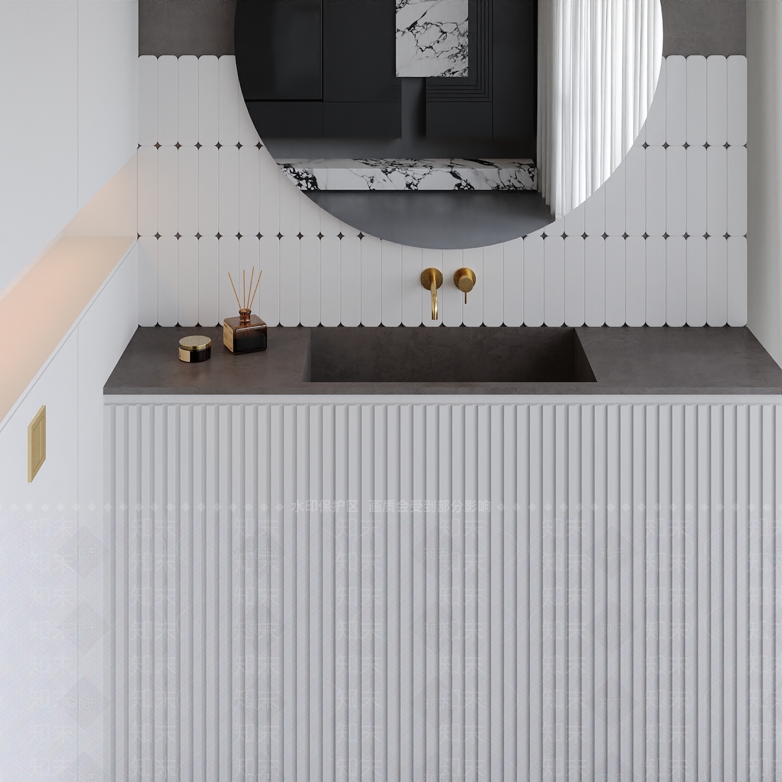 现代浴室柜3D模型下载【ID:1160500351】