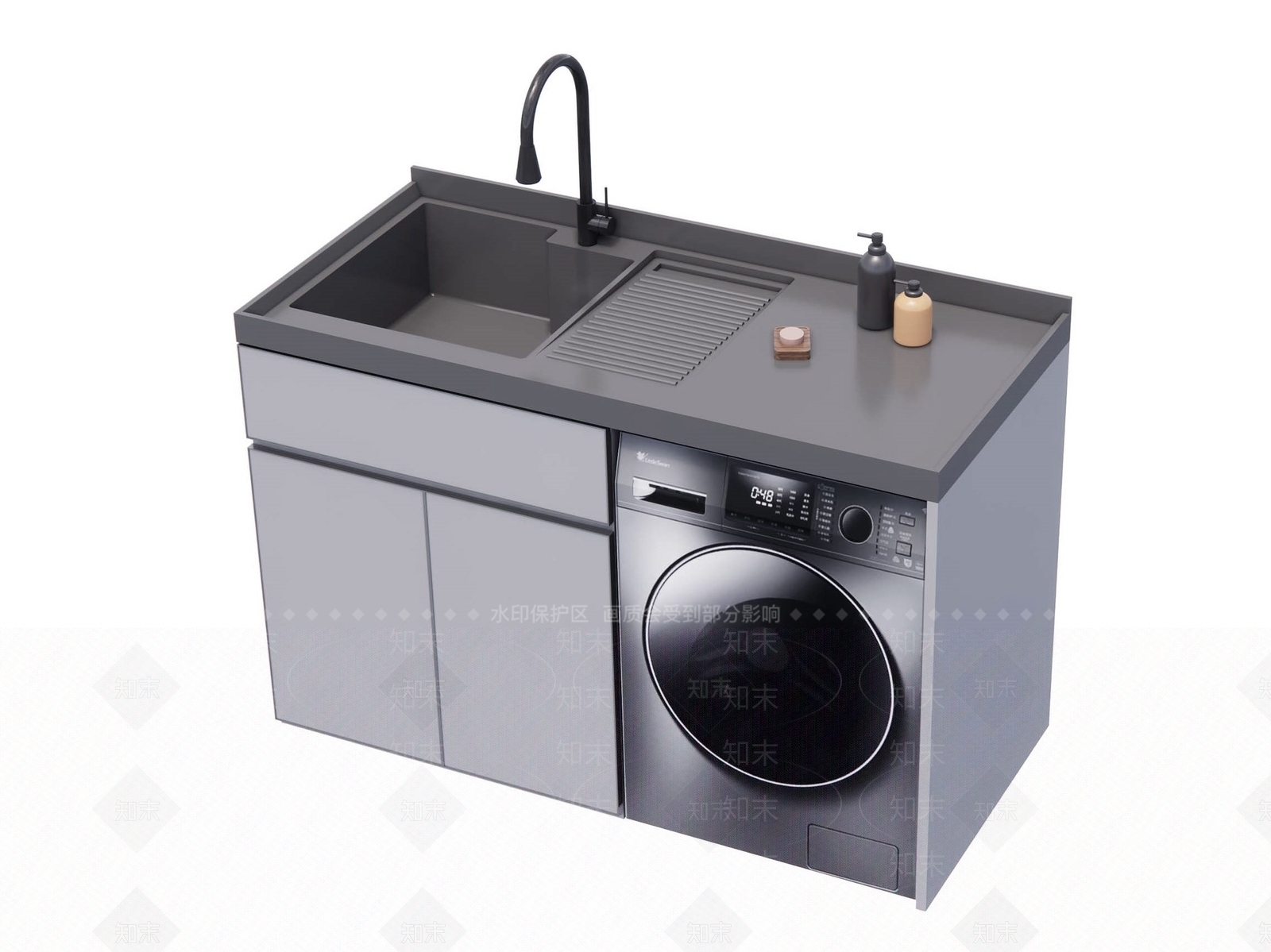 现代洗衣池3D模型下载【ID:1160501321】