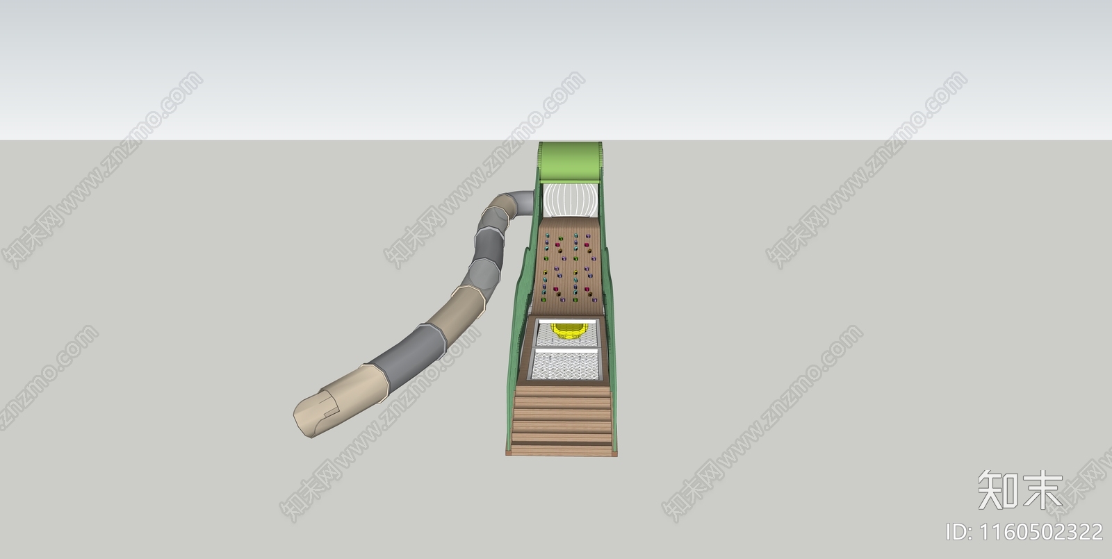 现代儿童滑梯SU模型下载【ID:1160502322】