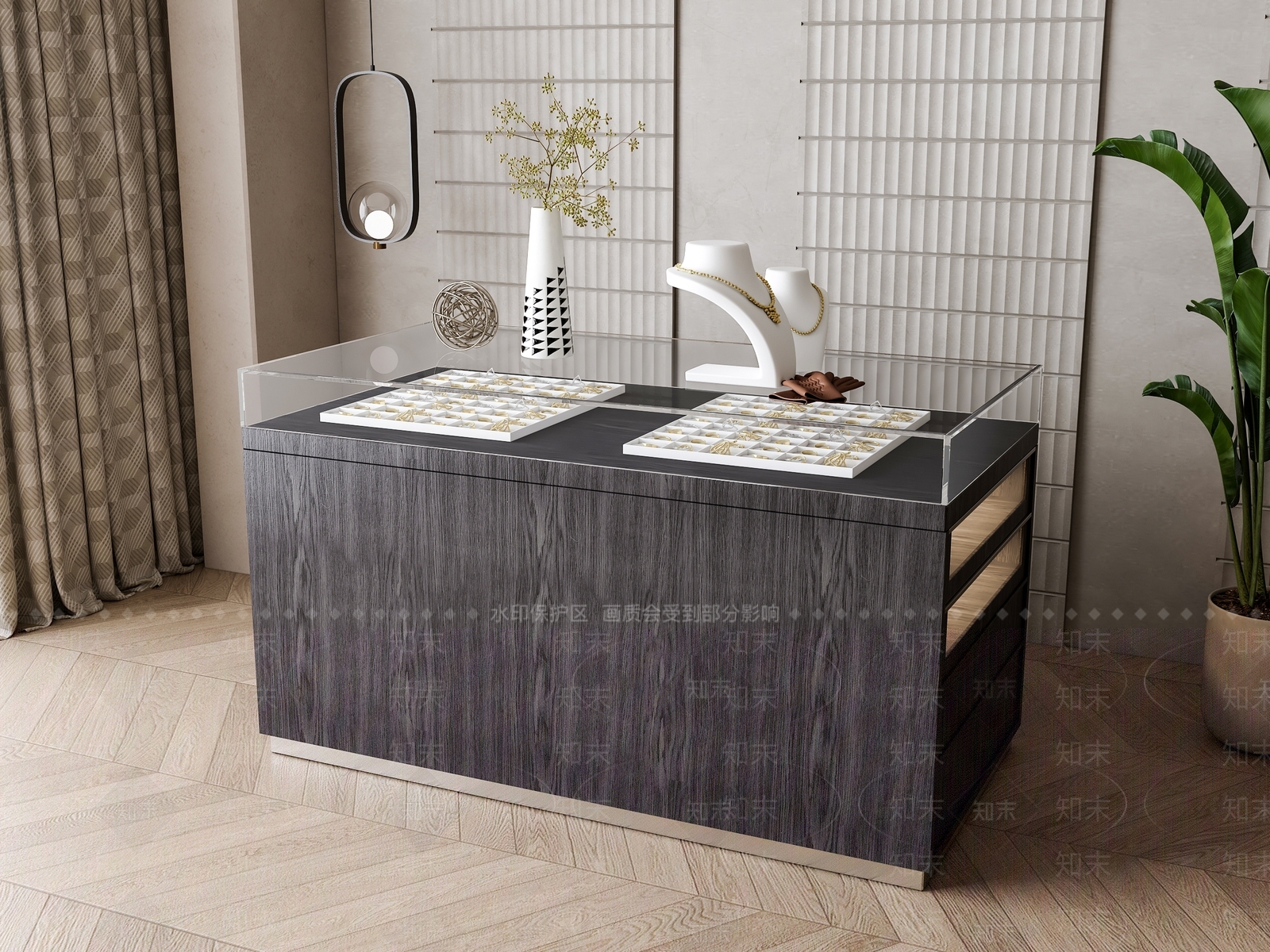 现代首饰展柜3D模型下载【ID:1160502717】