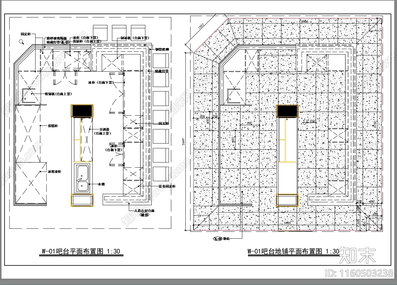 酒吧吧台详图施工图下载【ID:1160503238】