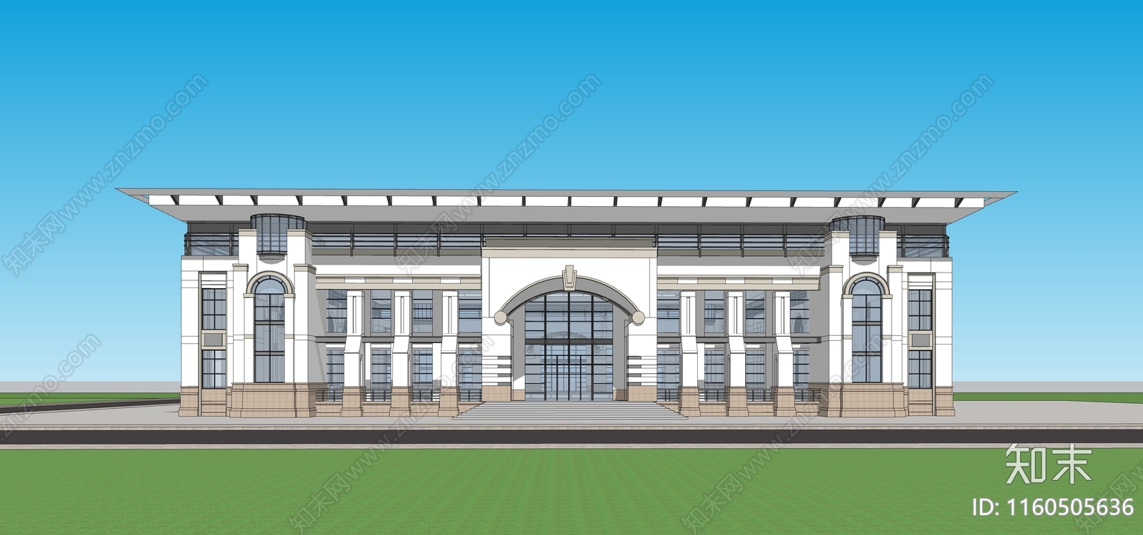 现代风格学校食堂SU模型下载【ID:1160505636】