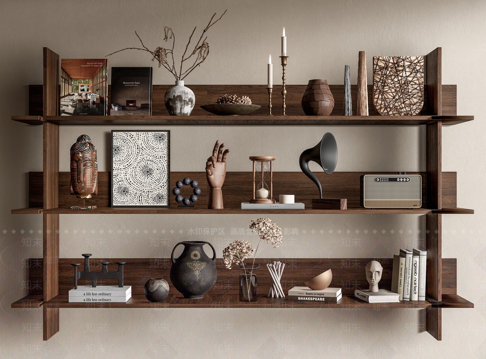 侘寂饰品摆件组合3D模型下载【ID:1160509364】