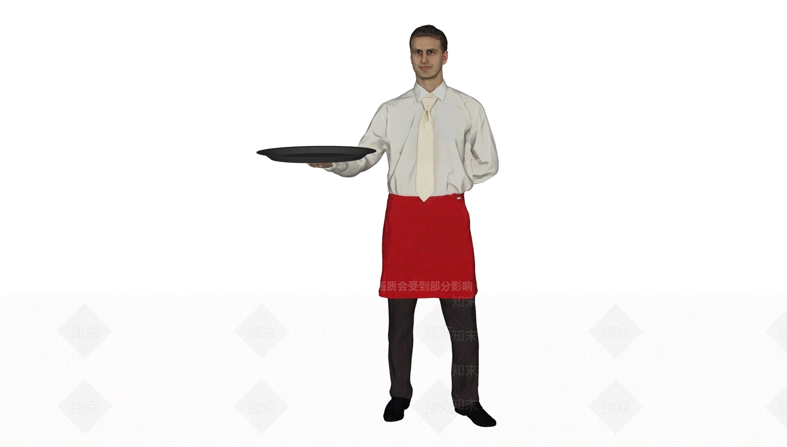 西餐厅服务员男士SU模型下载【ID:1160509774】