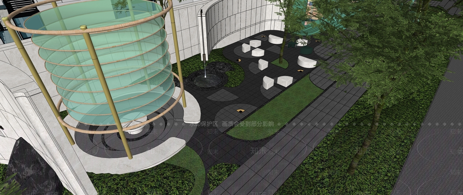 现代口袋公园SU模型下载【ID:1160510938】