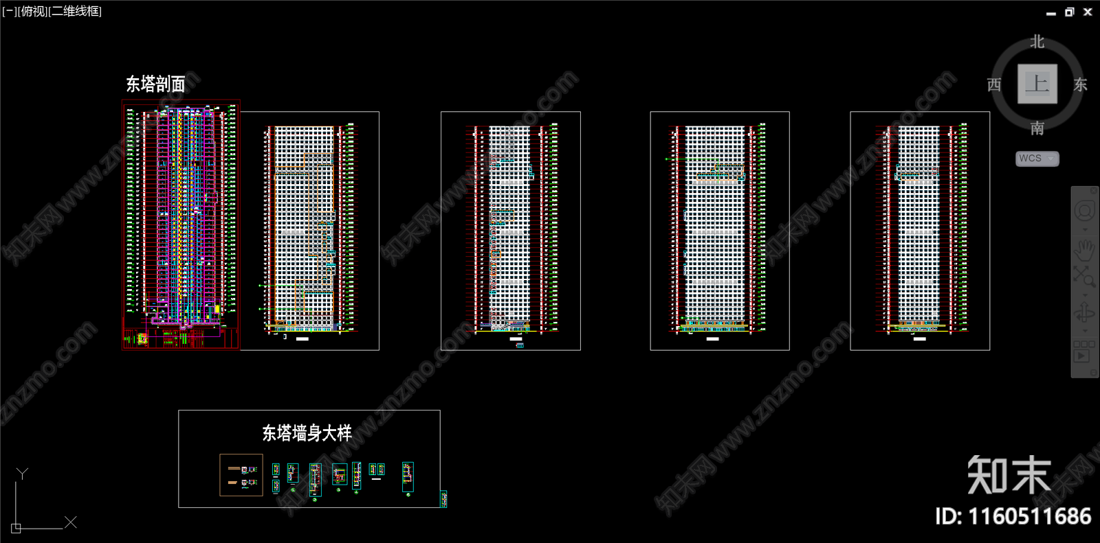 200米超高层办公cad施工图下载【ID:1160511686】