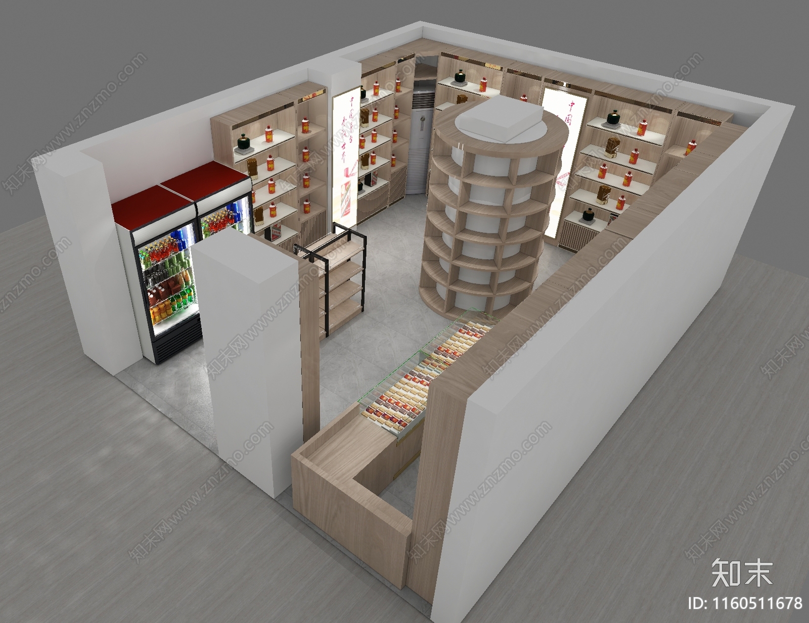 新中式烟酒店3D模型下载【ID:1160511678】