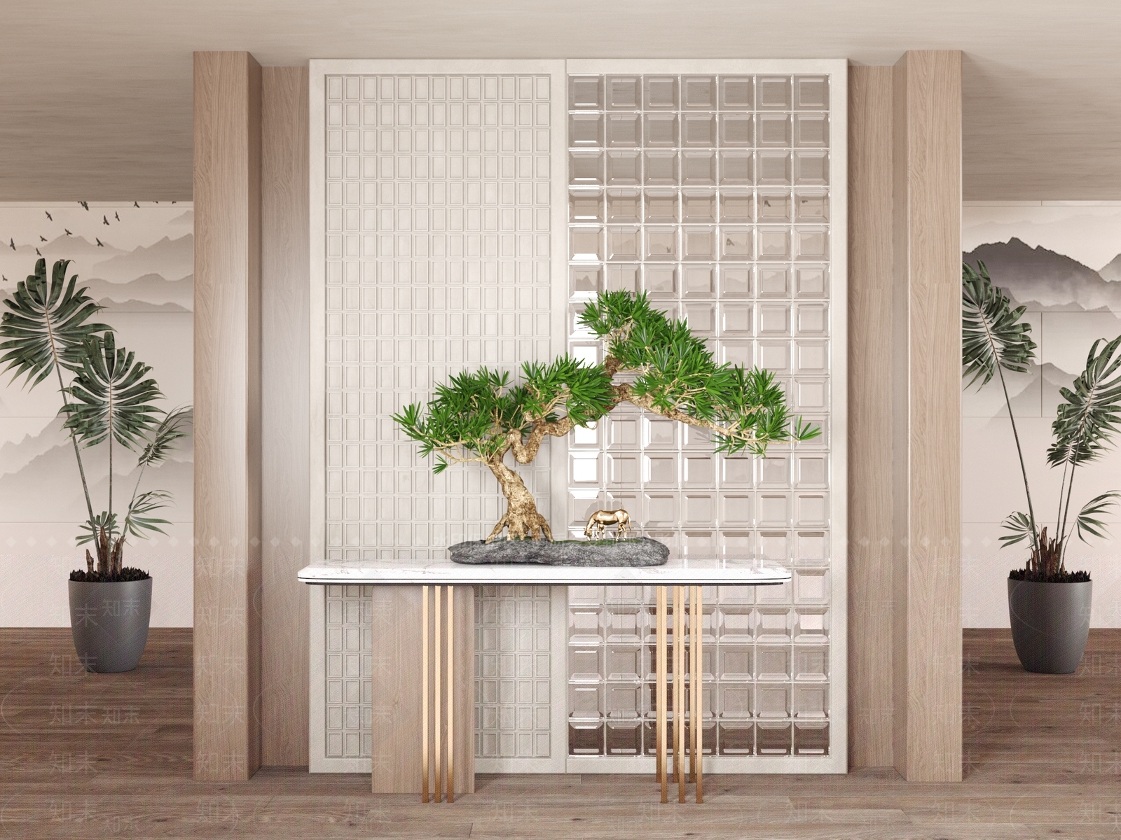 中式盆景3D模型下载【ID:1160511812】