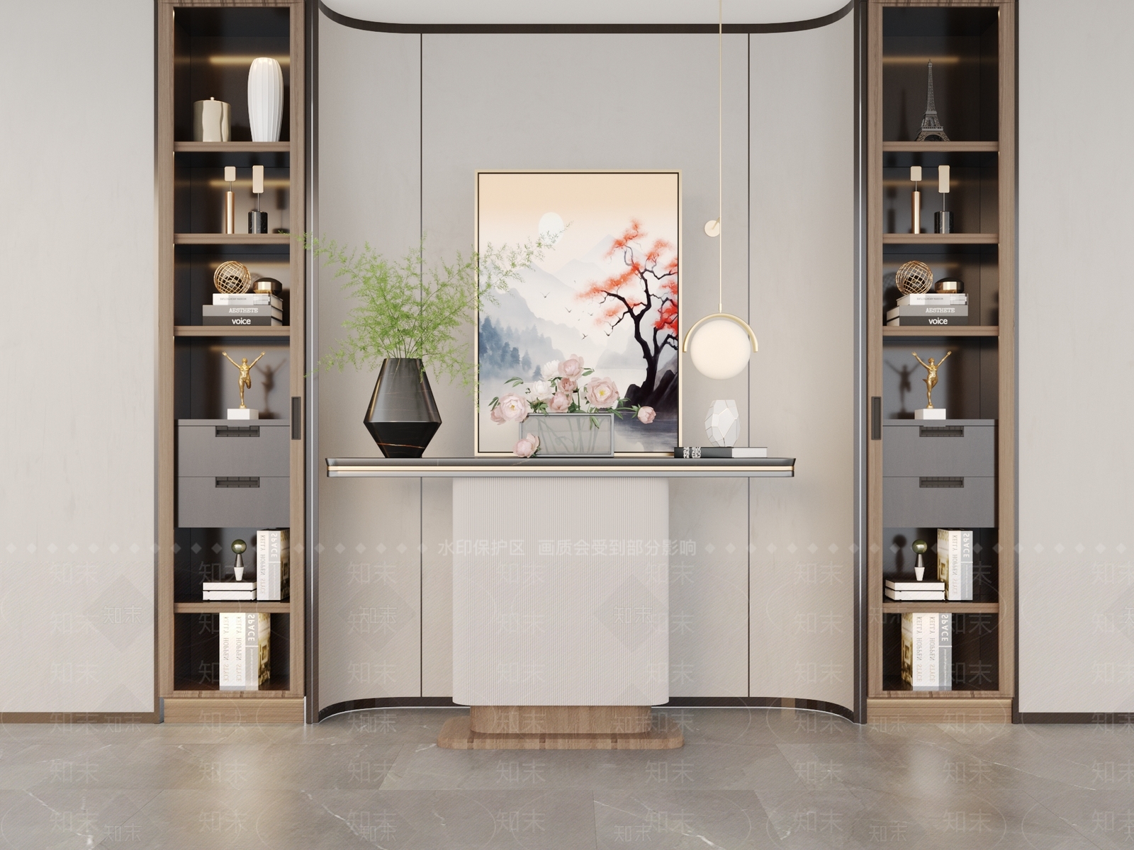 新中式端景台3D模型下载【ID:1160512244】