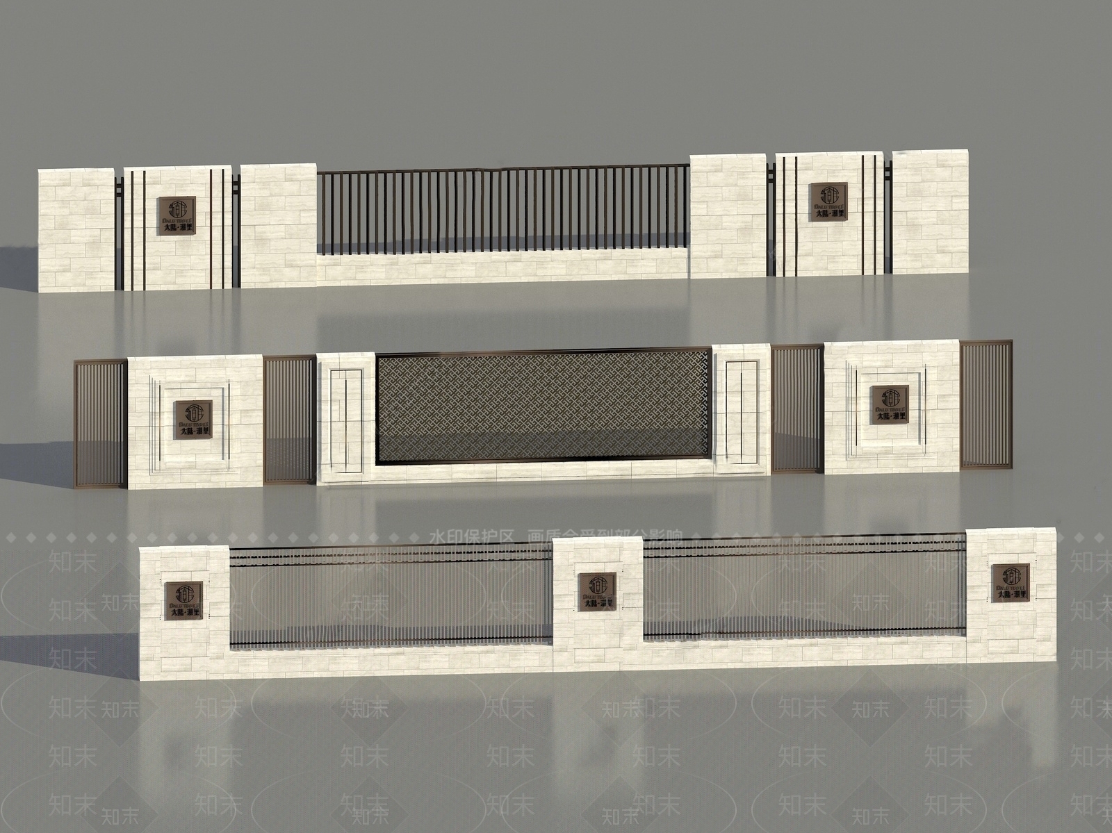 新中式围墙3D模型下载【ID:1160517914】
