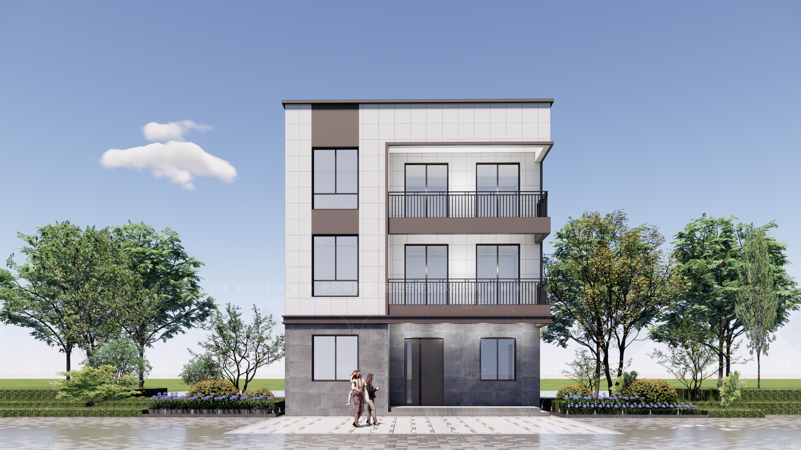 现代简约农村自建房别墅SU模型下载【ID:1160519085】