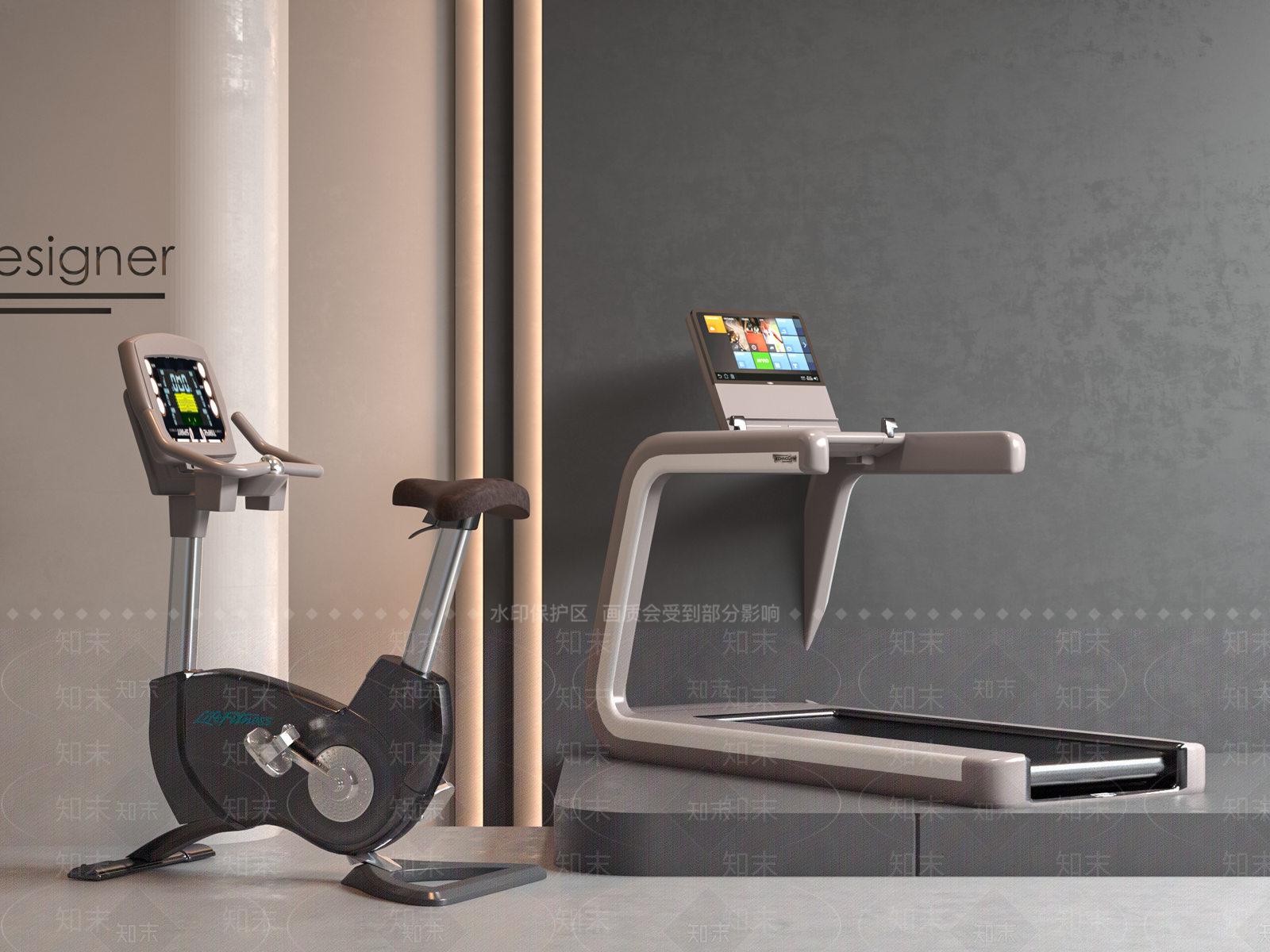 现代跑步机3D模型下载【ID:1160521745】